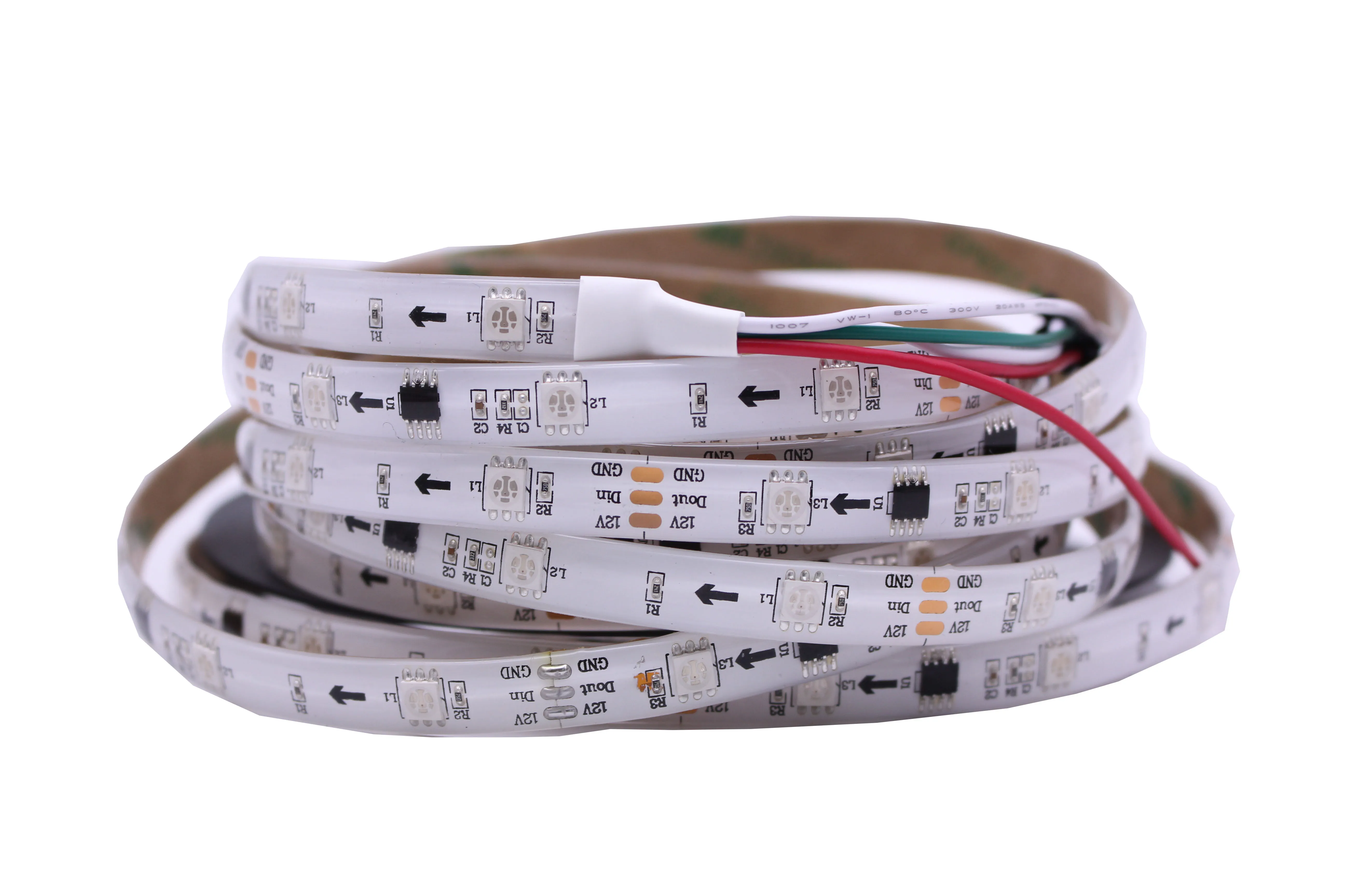 

10 Pixels per Meter;30LED/M DC12V 5m WS2811 led digital magic strip 10 IC per meter waterproof IP67 in Silicone tube