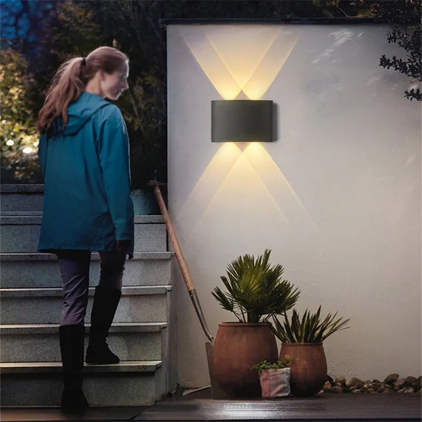 LED Outdoor Wall Lamp Balcony Wall Lamp Aisle Creative Courtyard Modern Minimalist Bedroom Living Room LED Outdoor Light NR-11