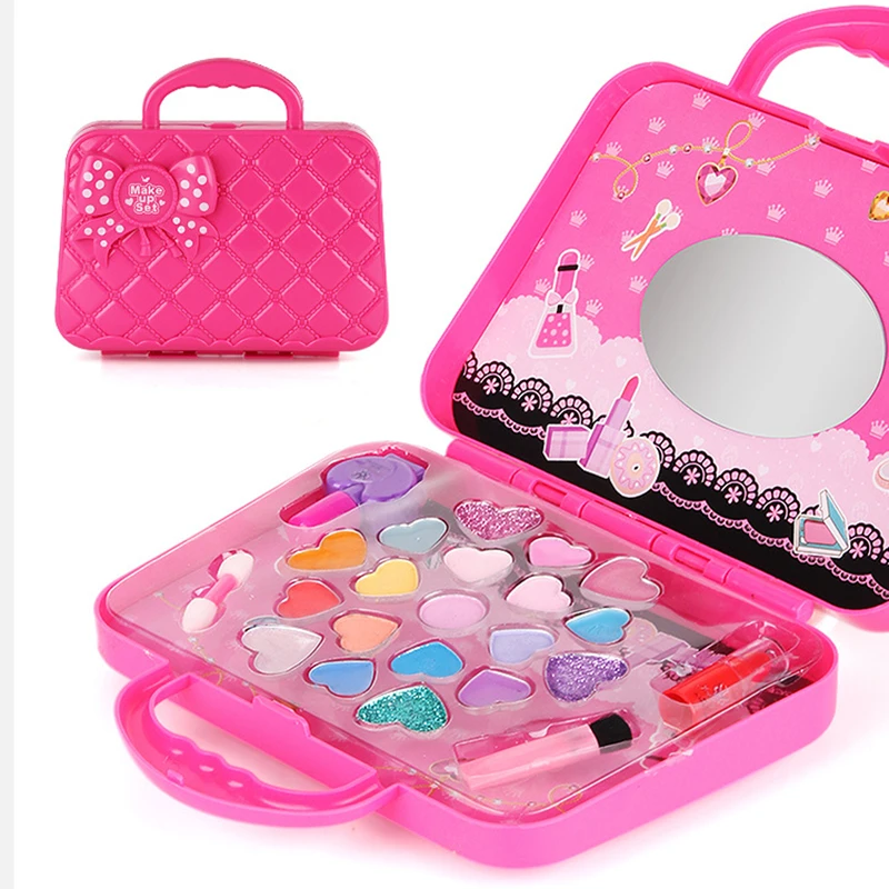 Kids Makeup Set Toys Suitcase Dressing Cosmetics Girls Toys Plastic Beauty Safety Pretend Play Children Girl Makeup Games Gifts