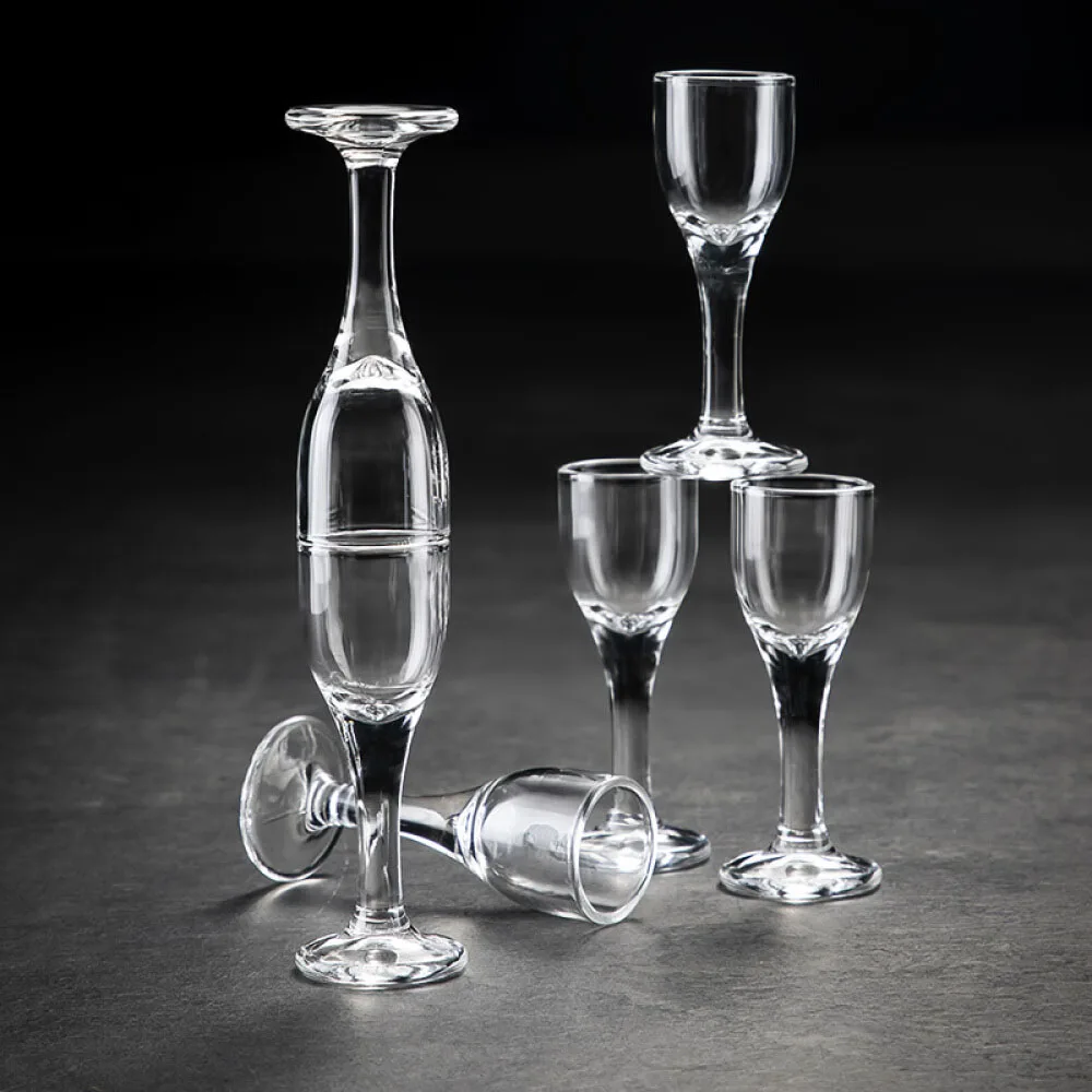 6 Pieces 10ml Chinese Style Crystal Glass Small Wine Cup Wine Goblet Mini Classics Red Wine Glasses Champagne Cup Set