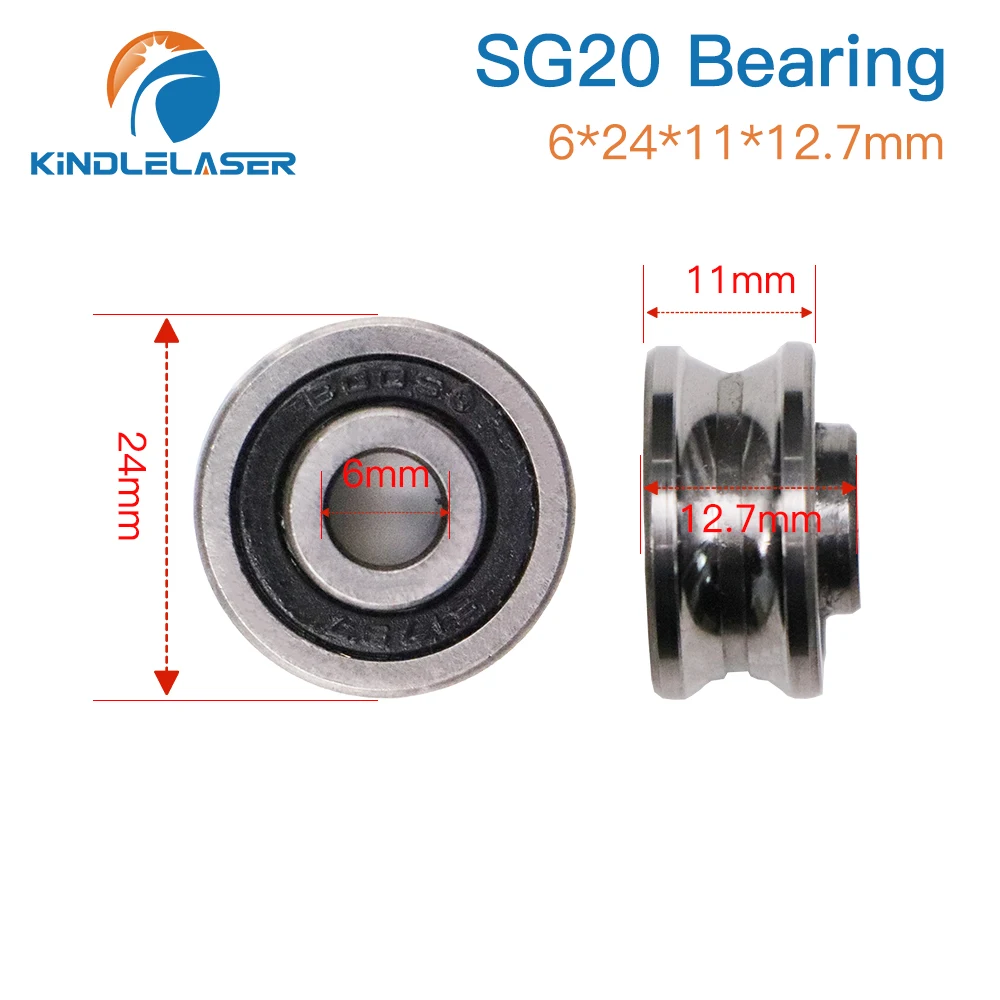 KINDLELASER 5 Pcs Bearings SG10/15/20/25 Groove Ball Bearings Parts for CO2 Laser Engraving Cutting Machine