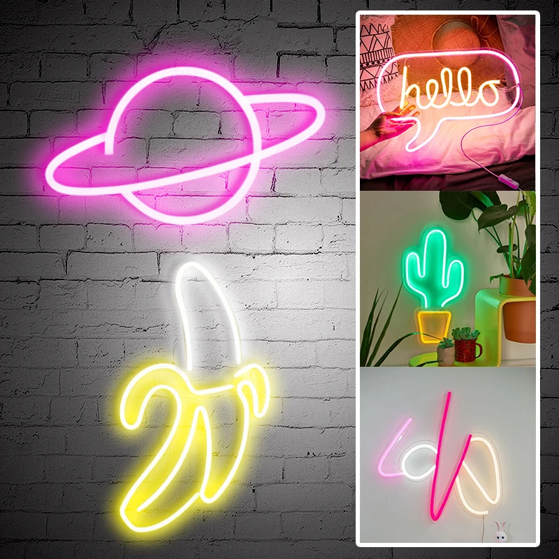 LED Neon Sign 13-18inch Large Neon Signs LED Light With Acrylic Back For Bar Store Beer  KTV Club Party Art Wall Decoration D35