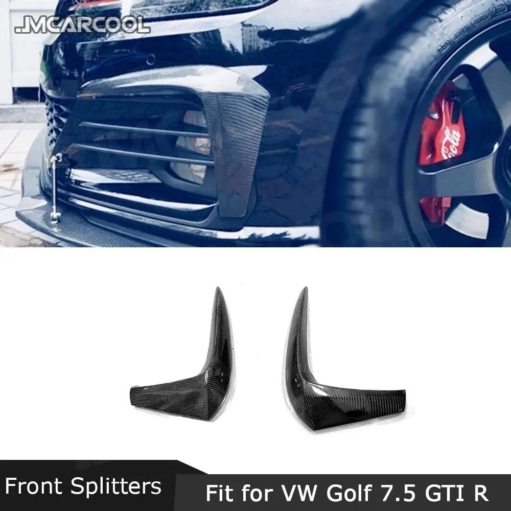

Carbon Fiber Material Front Bumper Lip Splitters FRP Unpainted Flaps Apron Fit For Volkswagen VW Golf 7.5 GTI 2018 2019