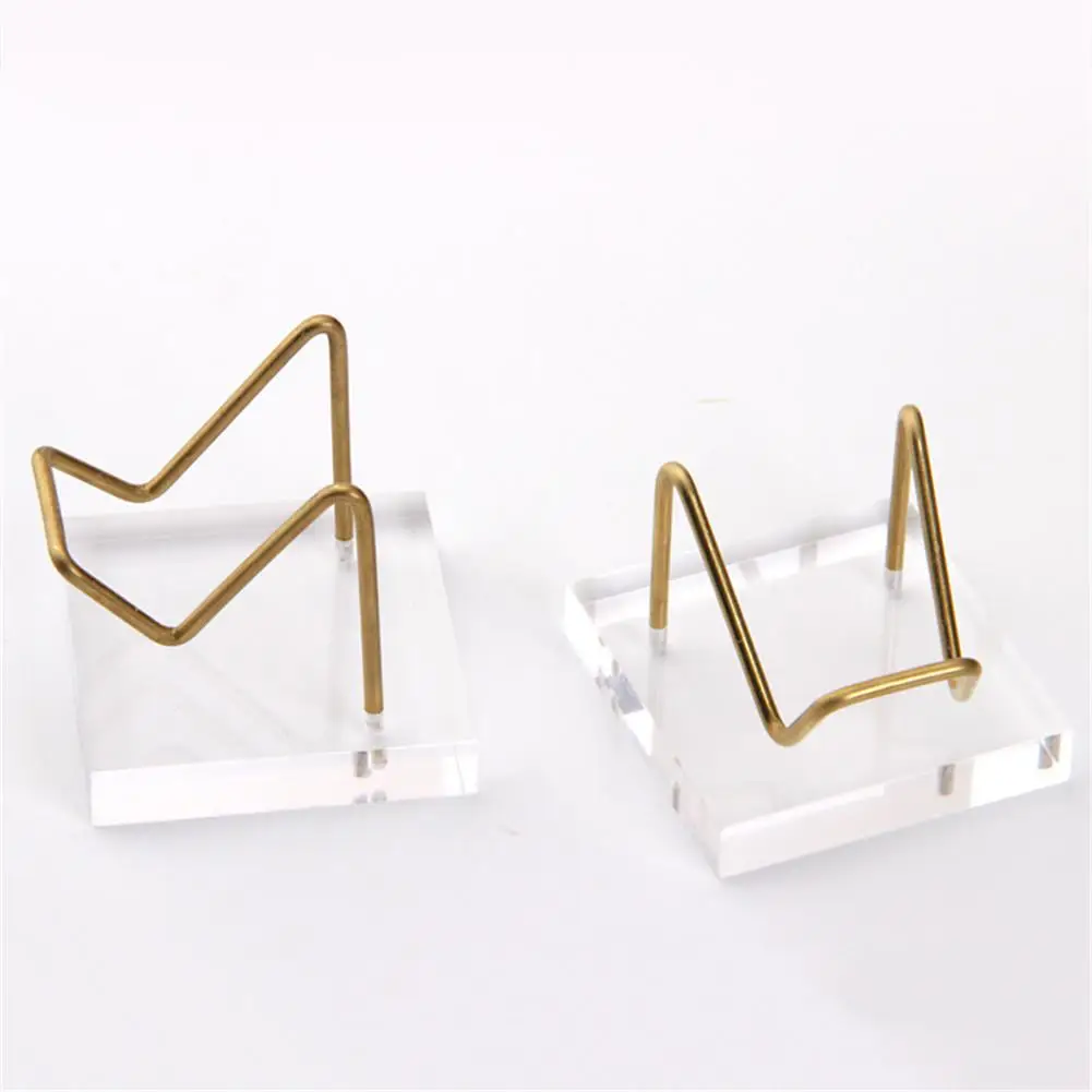 Mineral Display Stand Holder Agate Slab Clear Plastic Display Stand Easel Holder For Mineral Collectibles