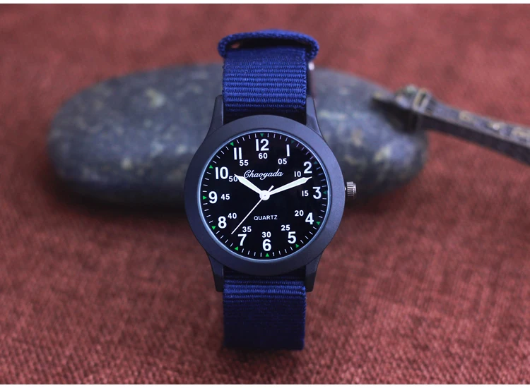 Chaoyada Brand Boys Men Students Learning Time Quartz Watches Girls Water Resistant Gifts Clock Kids Canvas Fashion Wristwatches