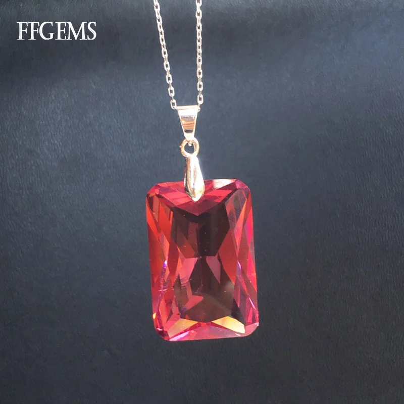 FFGems Big Stone Zultanite Oct 20*30mm Pendants 925 Silver Sterling Stone Color Change Fine Jewelry For Women Party Gift Box