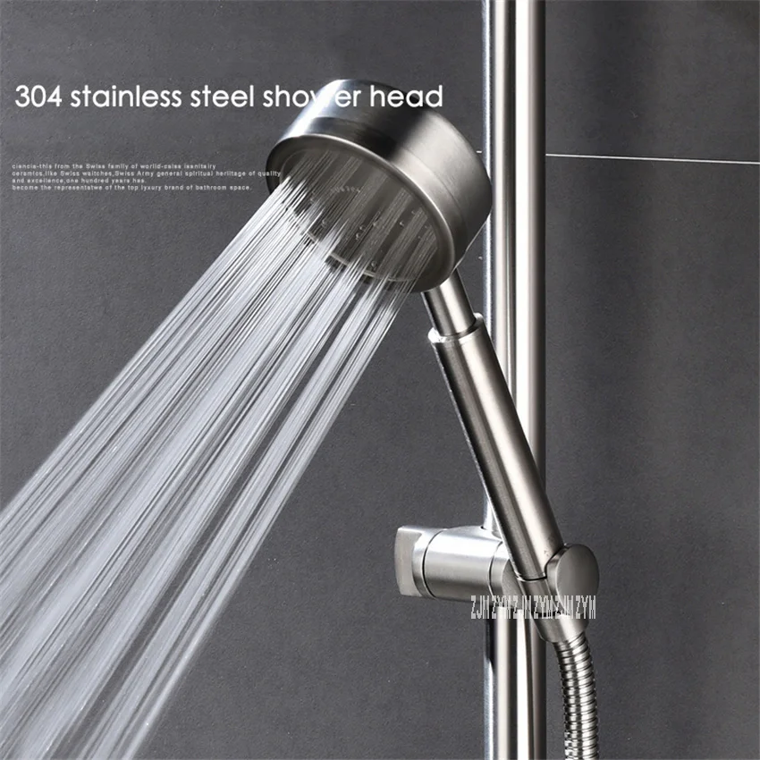 Kit de douche de pluie sans poinçonnage | Ensemble de douche de pluie 304 en acier inoxydable, tige de levage Simple et facile, support de douche de pluie à main
