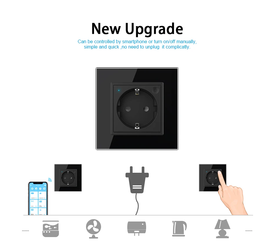

Livolo EU Standard New Smart Wi-Fi розетка, панель из хрустально-серого стекла, настенная розетка для смартфона 16A, приложение Wi-Fi