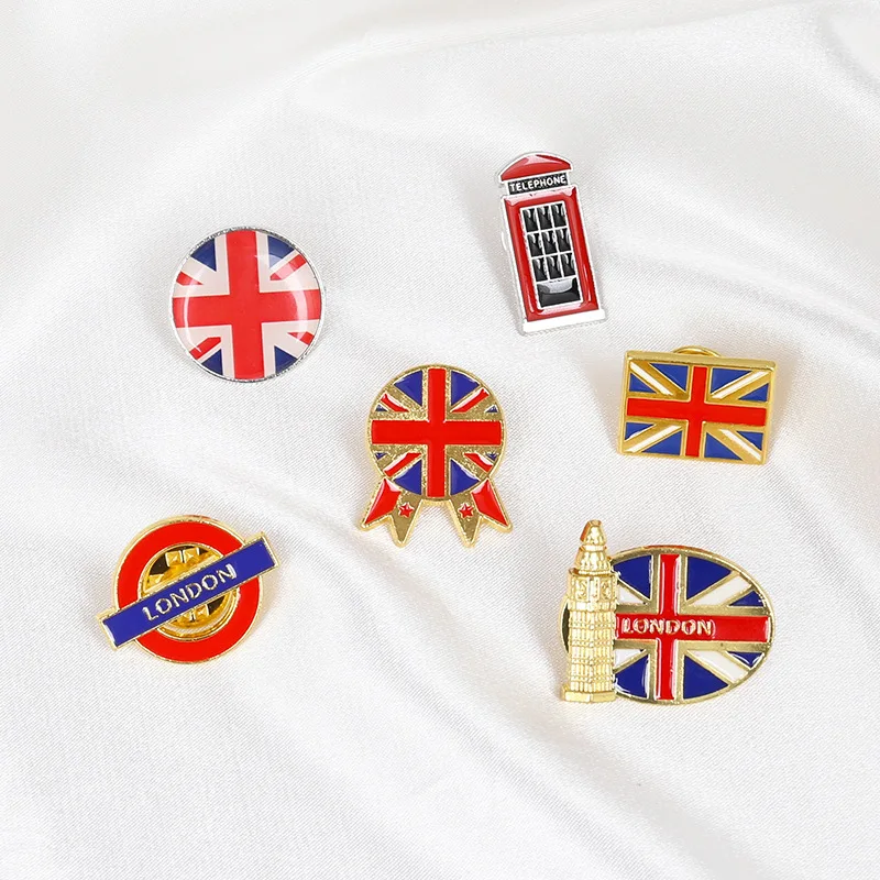 United Kingdom National Flag Enamel Pins GB UK London Souvenir Badge Brooch Bag Clothes Lapel Pin