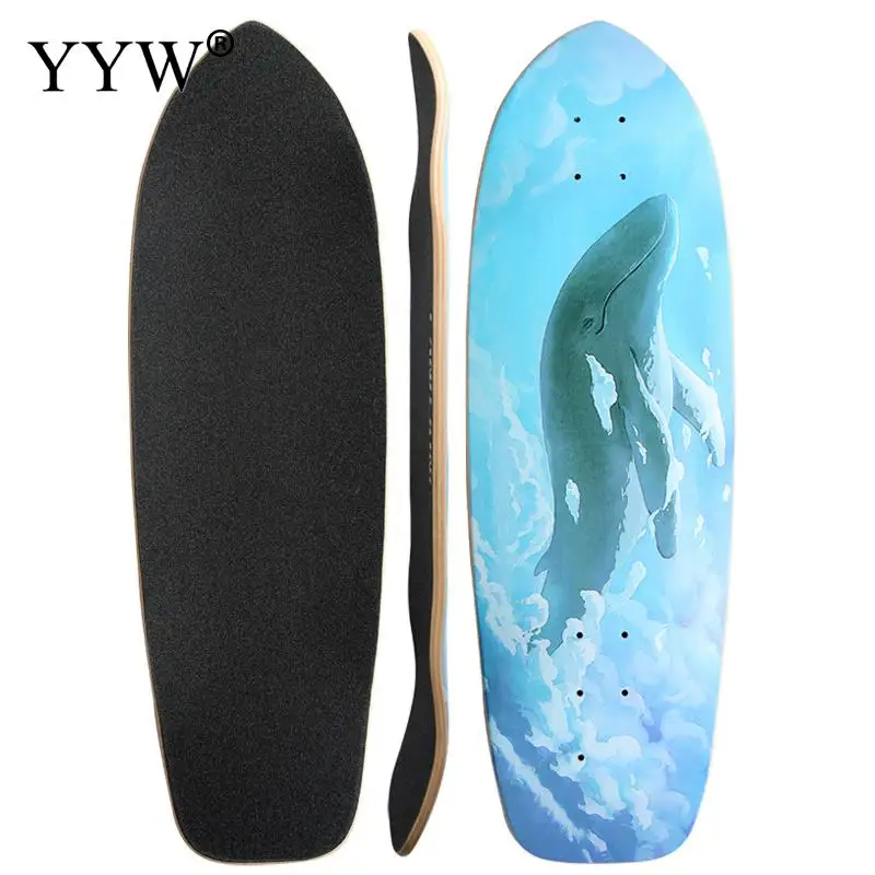 80*25cm Ahorn Holz Leere Fisch Skateboard Hand-Gemalt Longboard Deck Schiebe Für Kinder Jugendliche Anfänger Blank skate Board Deck DIY