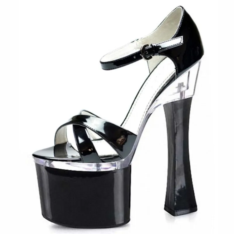 BBZAI New pattern Superior quality Super high heel ladies shoes 15-20CM Sexy transparent Nightclub Thin Heels Sandals 34-45 46