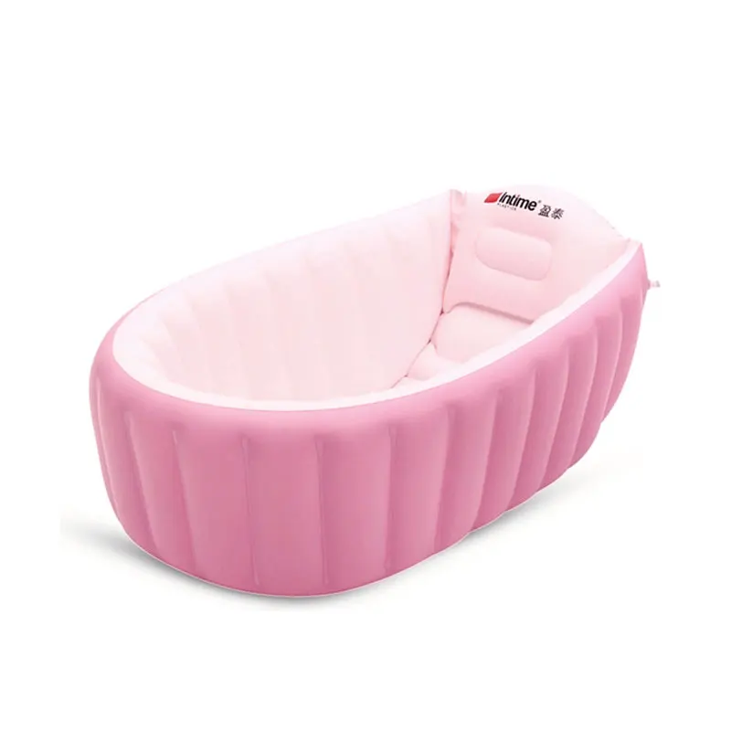 Baby Portable Bathtub Inflatable Bath Tub Child Tub Cushion Keep Warm Infant Folding Portable Bathtub with Air Pump Free Gift