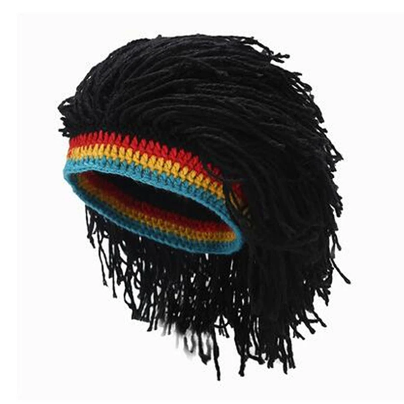 New Arrival Rasta Wig Cap Beanie Hat Jamaica Rasta Handmade Cap Reggae Dreadlocks Africa Roots Wig Bob Marley