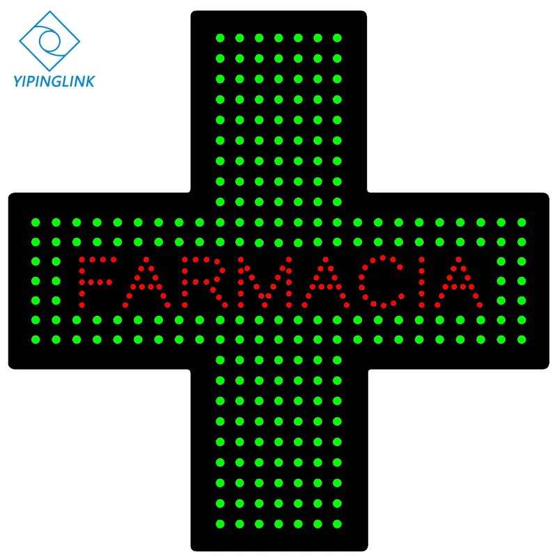 FARMACIA LED Cross Sign With Words 48*48cm Size Pharmacy LED Flashing Sign For Drugstore Medicine Store Chemist's Shop Hospital