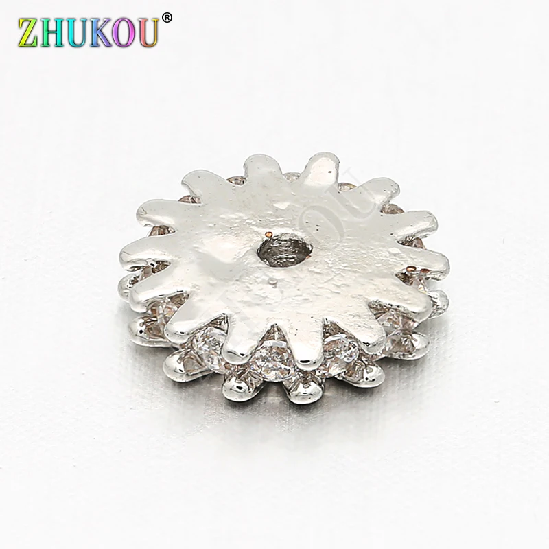 8mm Supplies for Cubic Zirconia Spacer Stopper Beads for DIY Jewelry Findings Making, Hole:1mm, Model: VZ130