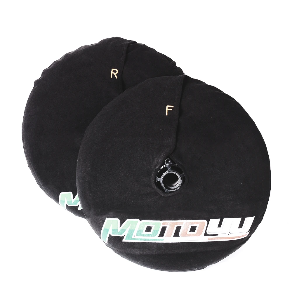 Front+ Rear 17 inch Tire Tyre Warmers Windstop Tire Cover Polar Fleece Windbreak Black Motorcycle Covers