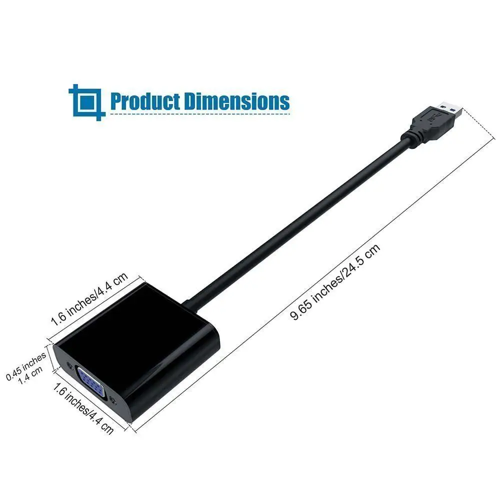 USB 3.0 to VGA Adapter USB to VGA Video Graphic Card Display External Cable Adapter for PC Laptop