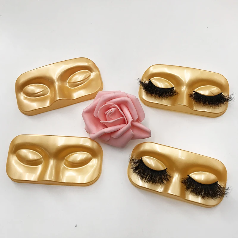 

Eyelash Face Shape Tray Gold Tray Lash Packing Tool Holographic Lash Box without Lashes