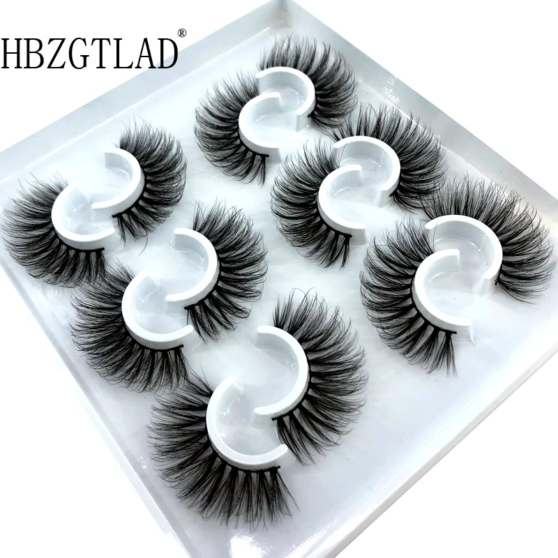 New 6 pairs 10-25mm fake Eyelashes 100% Mink Eyelashes Mink Lashes Natural Dramatic Volume Eyelashes Extension False Eyelashes