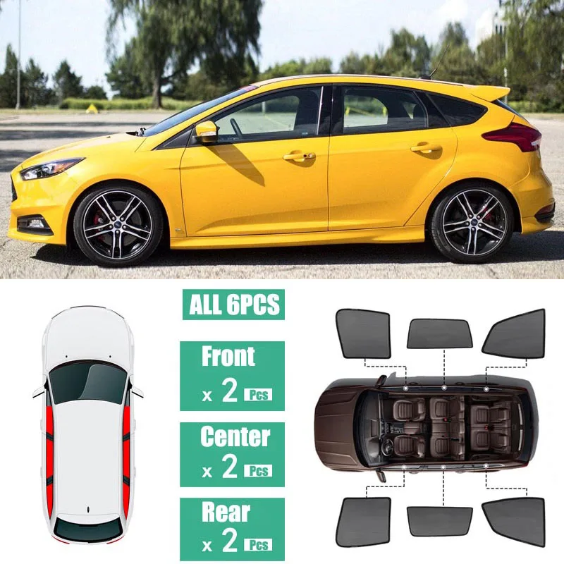 

Side Windows Magnetic Sun Shade UV Protection Ray Blocking Mesh Visor Fit For Ford Focus Hatchback 2015-2019