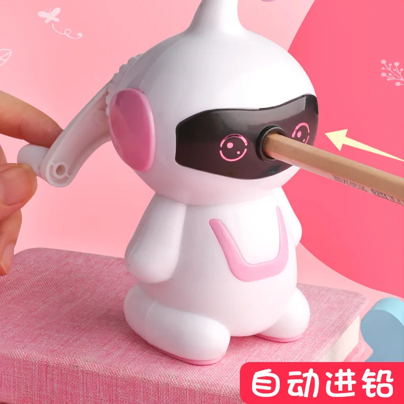 Imagem -04 - Cute Cartoon Robot Hand Pencil Sharpener Rotary Pencil Sharpener Papelaria Student Supplies Manual