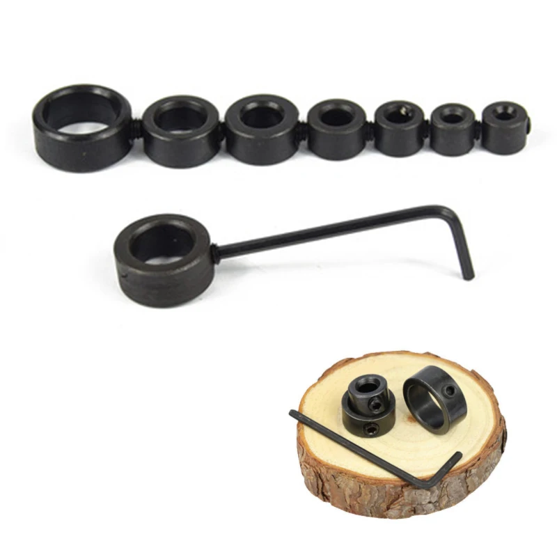 Localizador de brocas para carpintería, anillo de límite para carpintería, 9 piezas de 3-16 Mm, broca de tope de profundidad, broca de madera fija