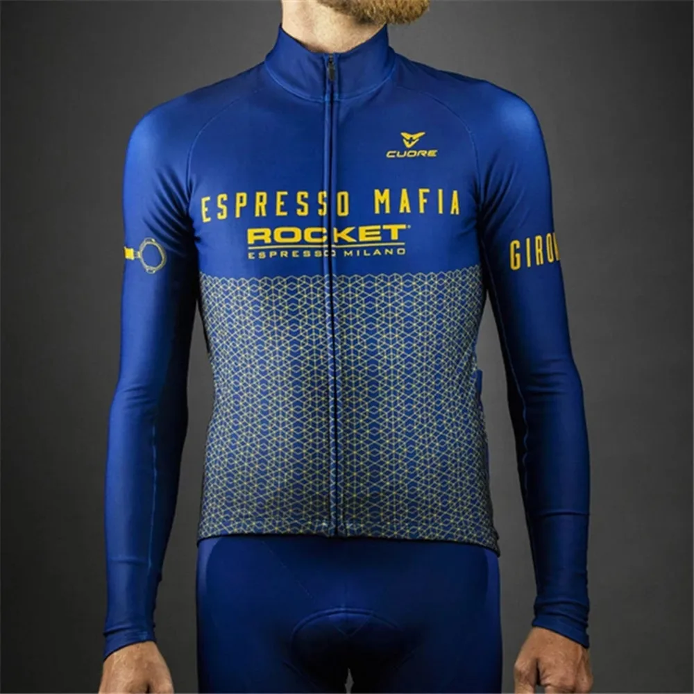 

2021 ESPRESSO MAFIA Men's Long Sleeve Bicycle Thin Jackets Spring/Autumn Cycling Jersey Pro Cycle Unforme MTB Bicicleta Clothing