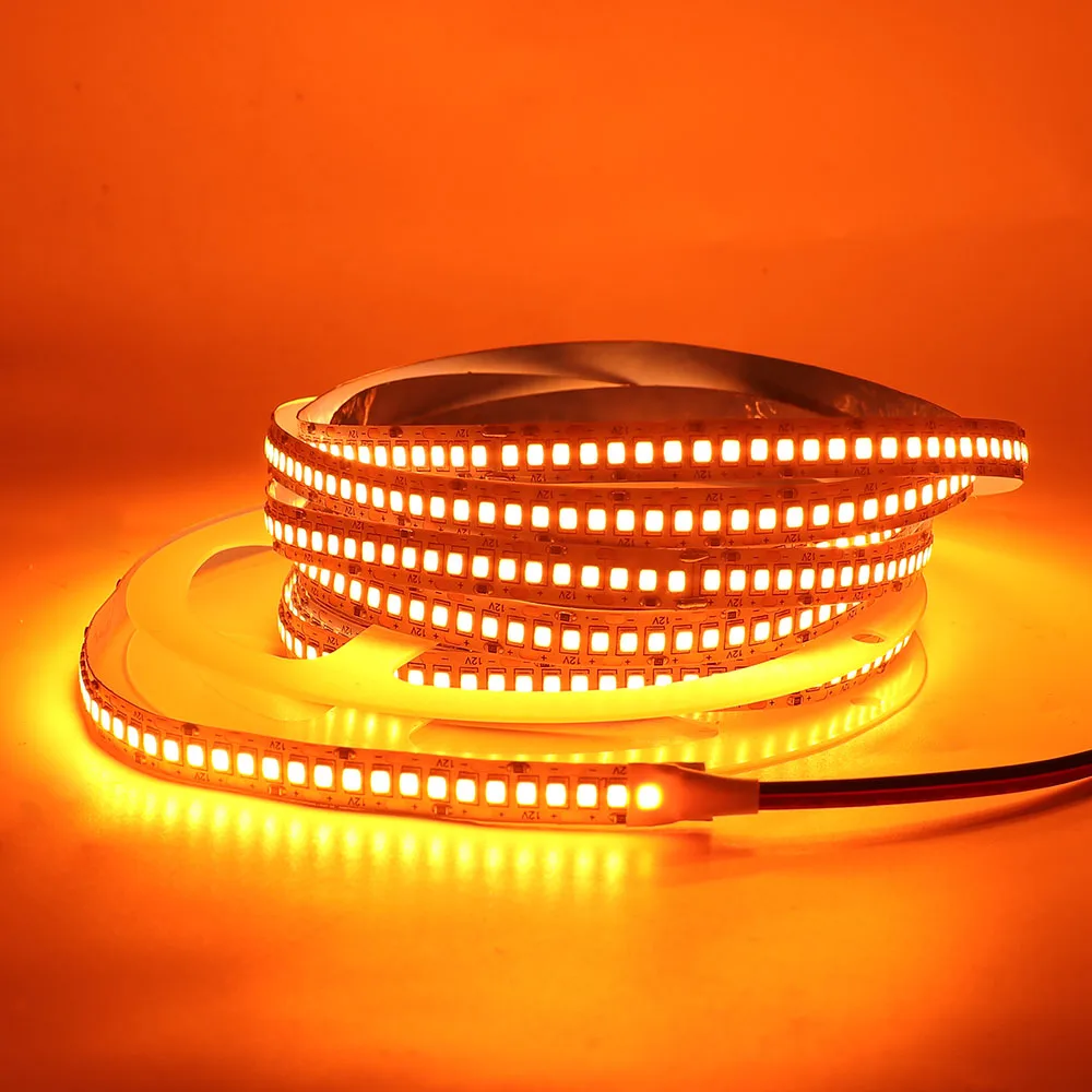 4mm 10mm Breite Led-streifen Licht 12V Orange 2835 SMD 120/240Leds/m Flexible LED Band Klebeband Seil Licht für Hintergrundbeleuchtung Dekoration 5M