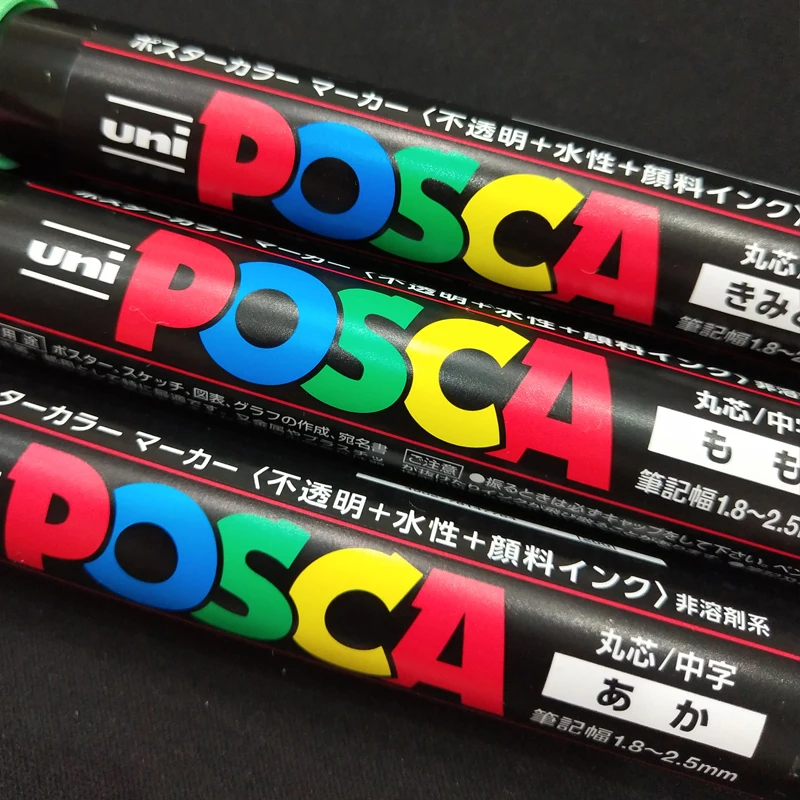 Uni Posca PC-5M Paint Marker Pens Medium Tip 1.8mm-2.5mm 17 Colors for School Office Art Marker Japanese  Art Supplies 1Pcs