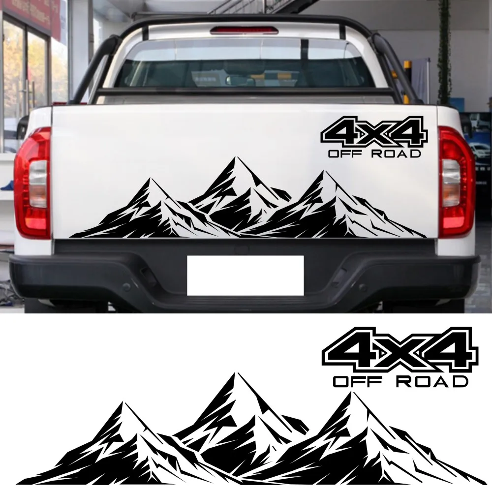 Off-road mountain 4X4 car side door vinyl sticker for  NAVARA L200 Triton Saveiro Tundra Amarok pickup truck rear lathe sticker