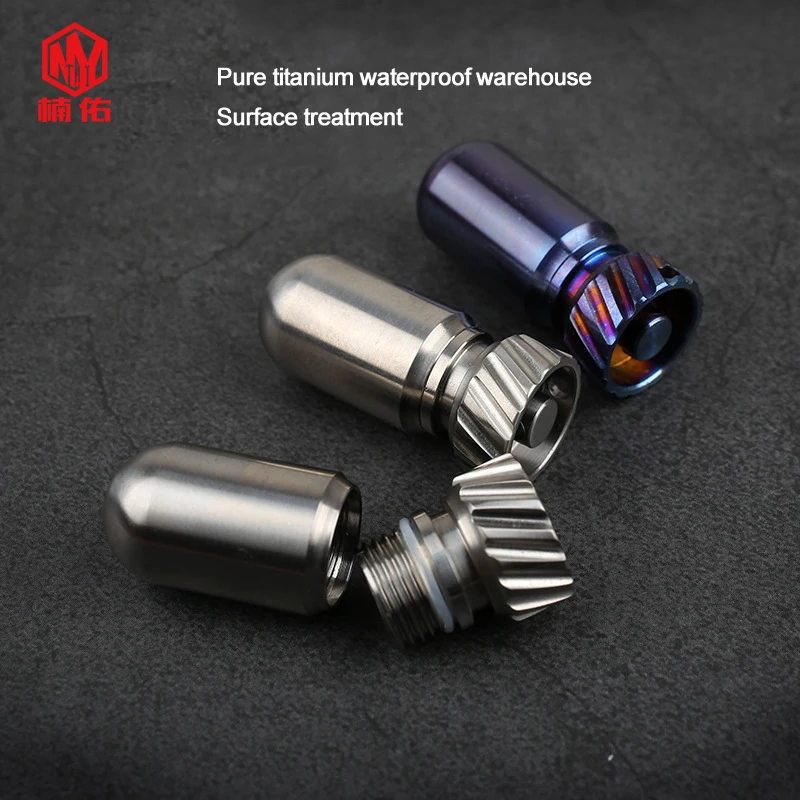 

1PC Titanium Alloy Mini Torpedo Shape Waterproof Health Metal Pill Medicine Bottle Storage Tank Case Box Warehouse Metal Bottle