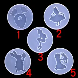 Crystal Silicone Mold for jewelry pendant chocolate DIY Epoxy resin Mould UV alice and rabbit Mermaid Epoxy Jewelry Making Tool