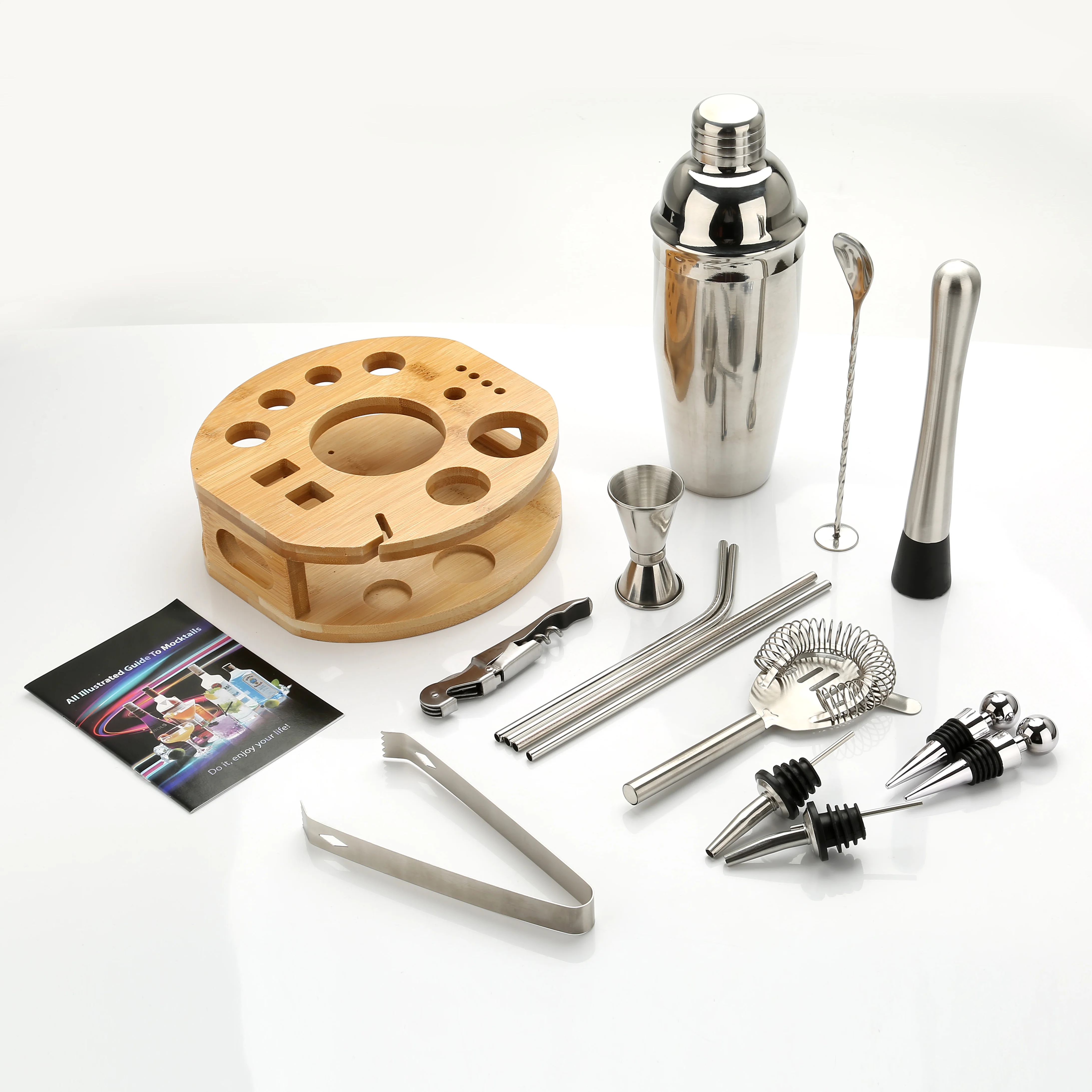 Cocktail Shaker Making Set Stainless Steel Bar Tools Bartender Kit 750ML Mixer Wine Martini Boston Shaker Kit For Drink Party