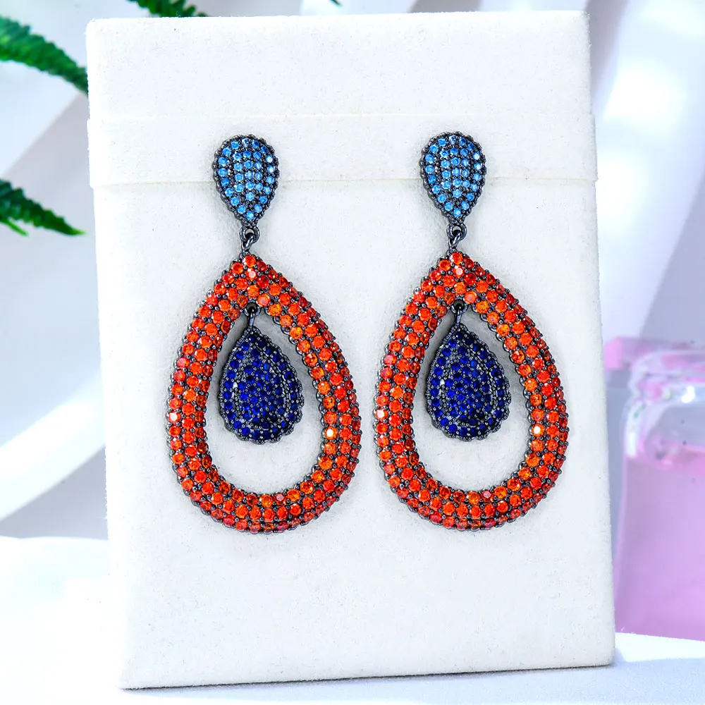 godki trendy purple water drop earrings para mulheres festa de casamento africano dubai presente nupcial da joia 01