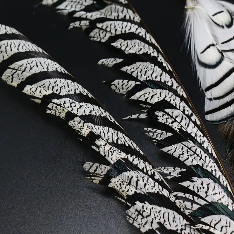 Hot 1set natural Lady Amherst\'s pheasant feathers assorted LADY AMHERST tippets &center tail feather fly tying feather materials
