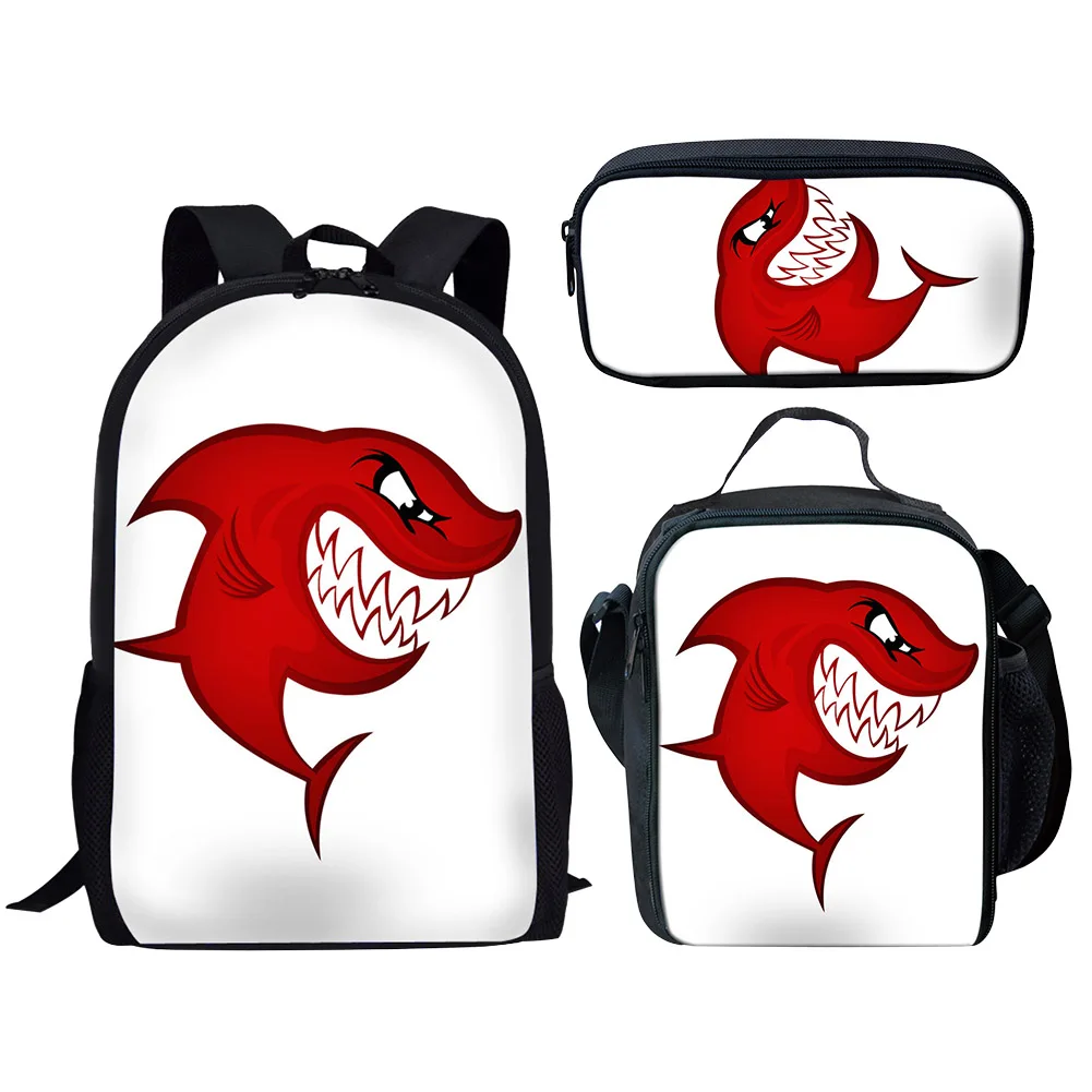 2025 3 unids/set mochila con estampado de tiburones para niños, mochila escolar con purpurina a la moda para niñas, mochilas de viaje con holograma láser bonito para niñas