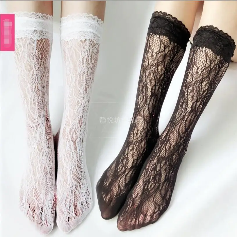 Japanese Lolita Lace Embroidered in the tube pile of socks sweet Lolita lace socks Cos jk socks women