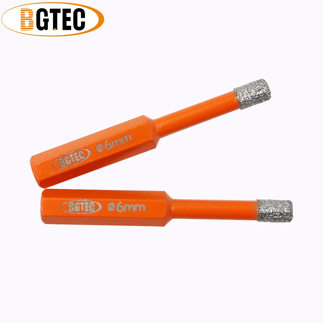 BGTEC-مثقاب ماسي ملحوم بالتفريغ ، ساق سداسية 6 مللي متر ، لبلاط السيراميك والجرانيت ، 2 قطعة