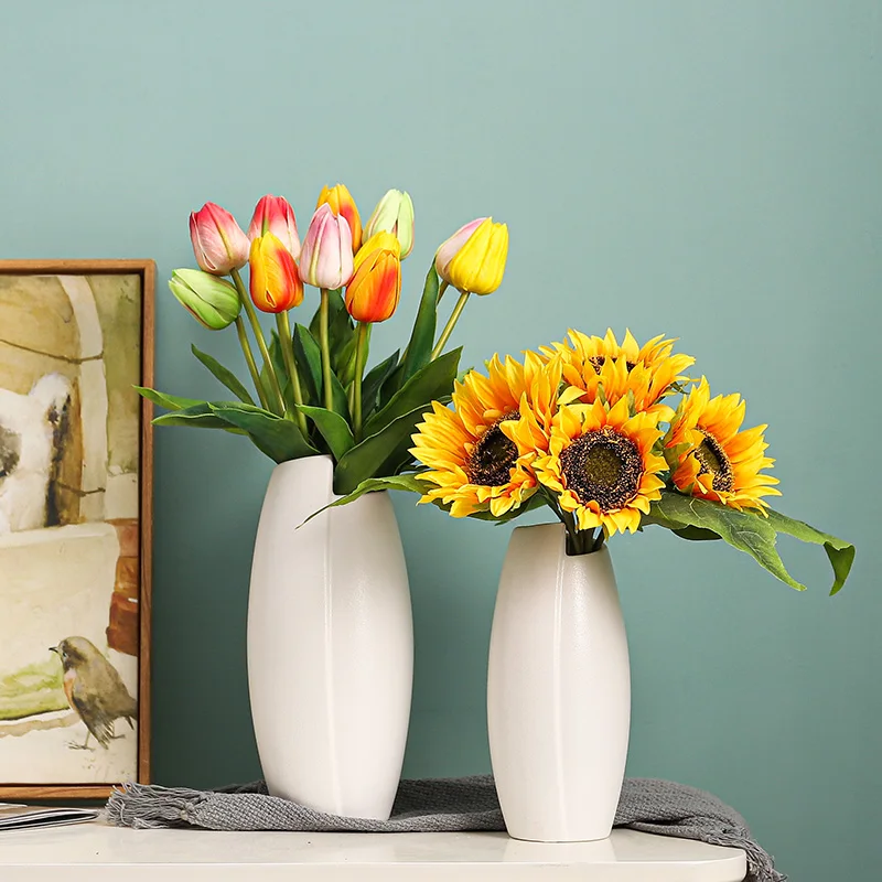 

Modern Display flowers Desktop Ornaments Flower Vases Home Tulip sunflower simulation flower living room decoration