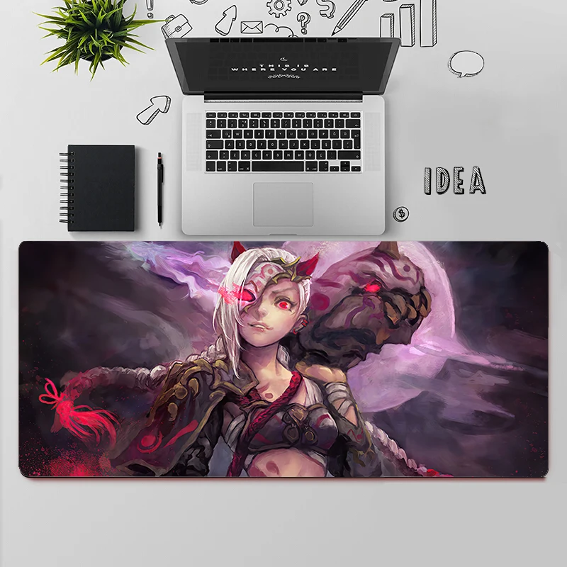 Grand tapis de souris de jeu pour PC, ordinateur de bureau, de la ligue des légendes, Jinx XXL