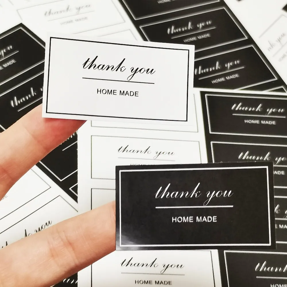 40-120pcs Black&White Thank You Seal Stickers Gift Seal Sticker For Homemade Bakery Packaging Label Handmade Sticker