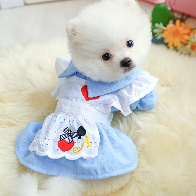 

Cute Cat Dog Princess Dress Summer Pet Clothes Small Dogs Birthday Party Turn Neck Tutu Dresses for Yorkies Chihuahua Puppy Cat