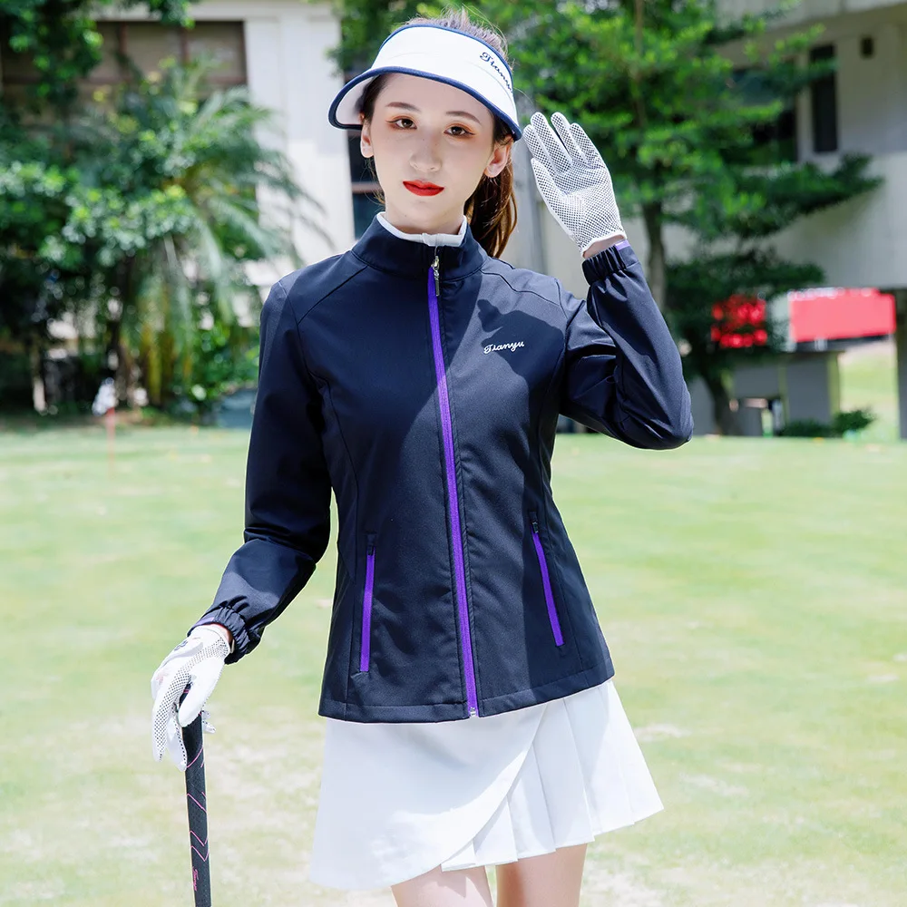 TTYGJ Zipper Golf Long Sleeve Fall and Winter Women\'s Windbreaker Jacket Women\'s Golf Sportswear Tops Autumn Golf Wear for Lady