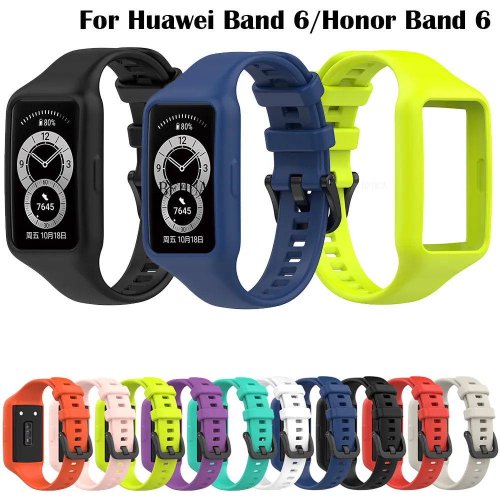 

Ремешок для часов Huawei Band 6 / Huawei Honor Band 6, силиконовый сменный спортивный ремешок для умных часов