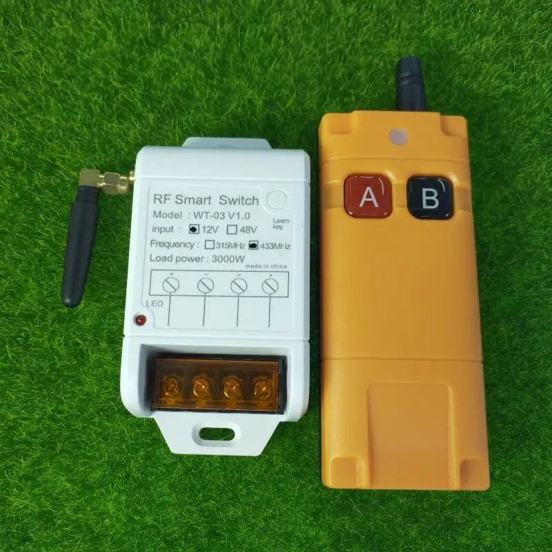 

RF Wireless DC12V 24V 48V Remote Control Switch 1 CH 30 A Receiver Transmitter 315/433 MHZ lighting universal water pump