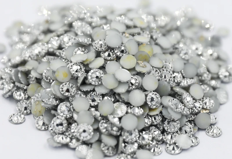 Jelly Silver Hematite Color Sunflower 4mm,5mm,6mm Facets FlatBack Resin Rhinestone Nail Art Garment Decoration Stones/Beads