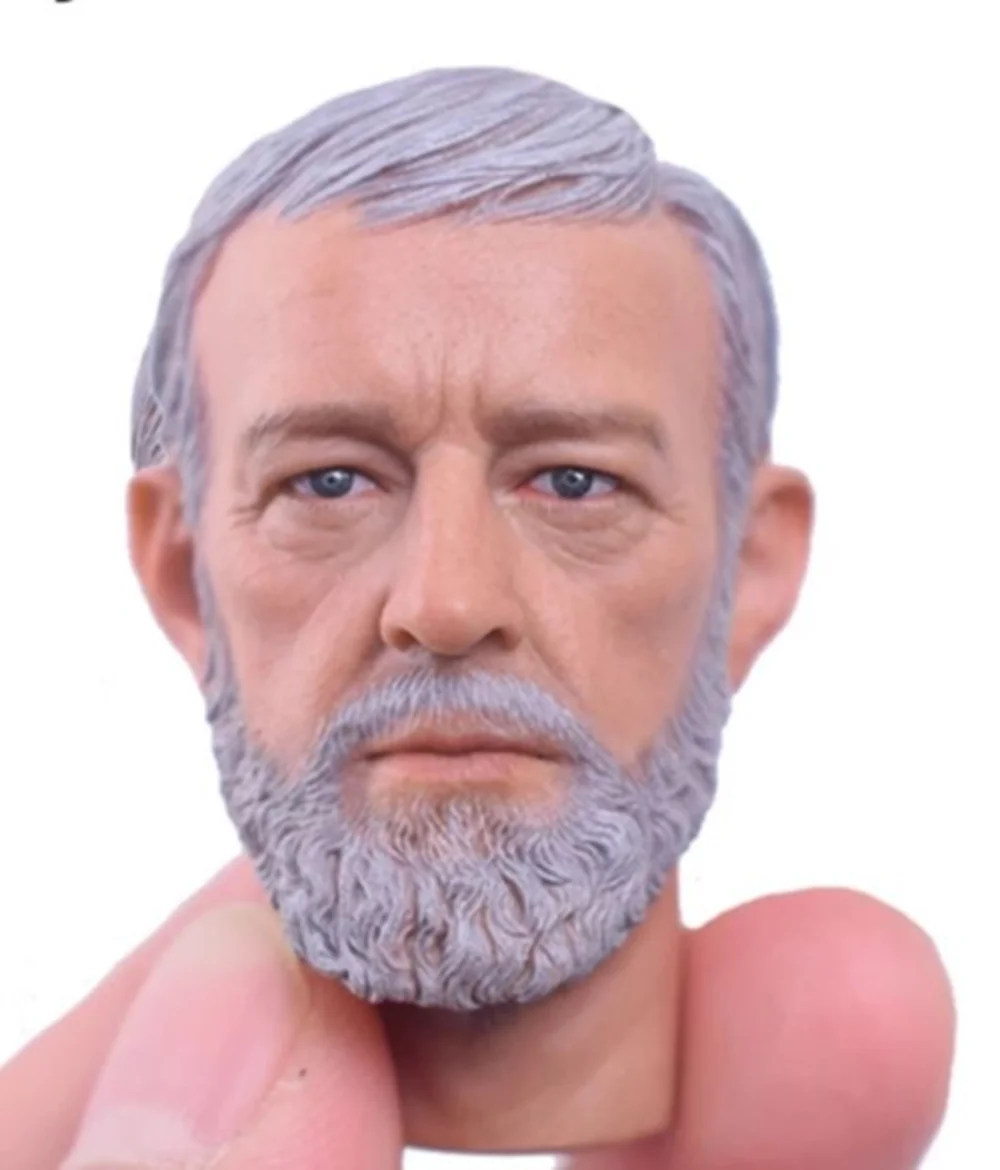 1:6 Scale Obi-Wan Head Sculpt Carving PVC Toy Neck Ver.Fit 12