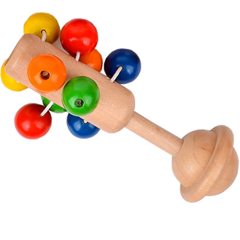 2022มือเด็ก Montessori Rattle ไม้ Rattle Hand Bell Orff เครื่องดนตรีปัญญาการเรียนรู้ของเล่นของเล่นเพื่อการศึกษาของขวัญ