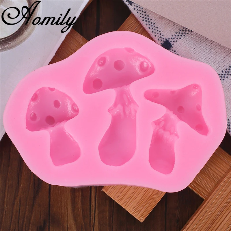 Aomily Mushroom Silicone Mold Cake Molds Fondant Molds Sugar Craft Chocolate Moulds Tools Cake Decorating Baking Accessories