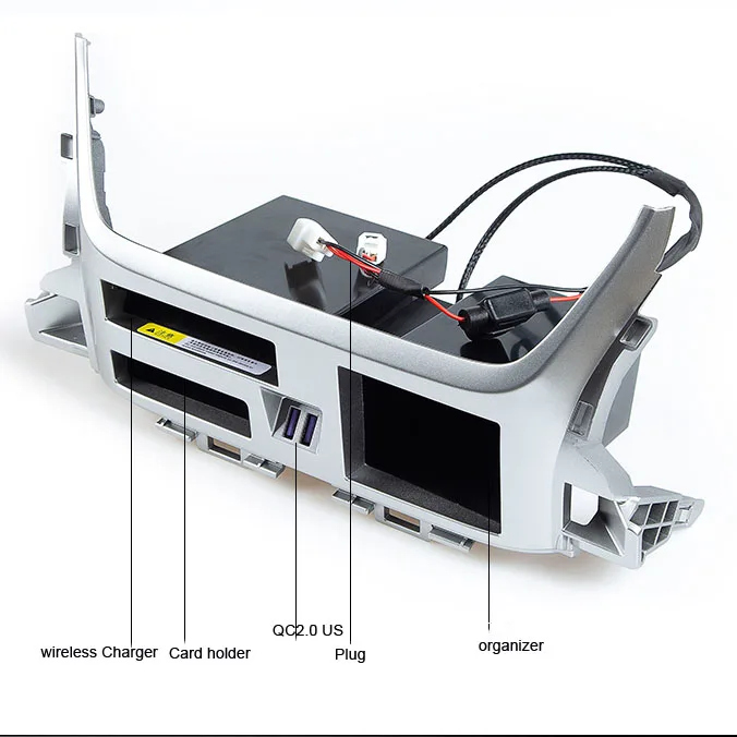 QC3.0 Wireless Charger USB Centre Console Storage Box For Toyota Land Cruiser 200 2016 2017 2018 2019 2020 Accessories